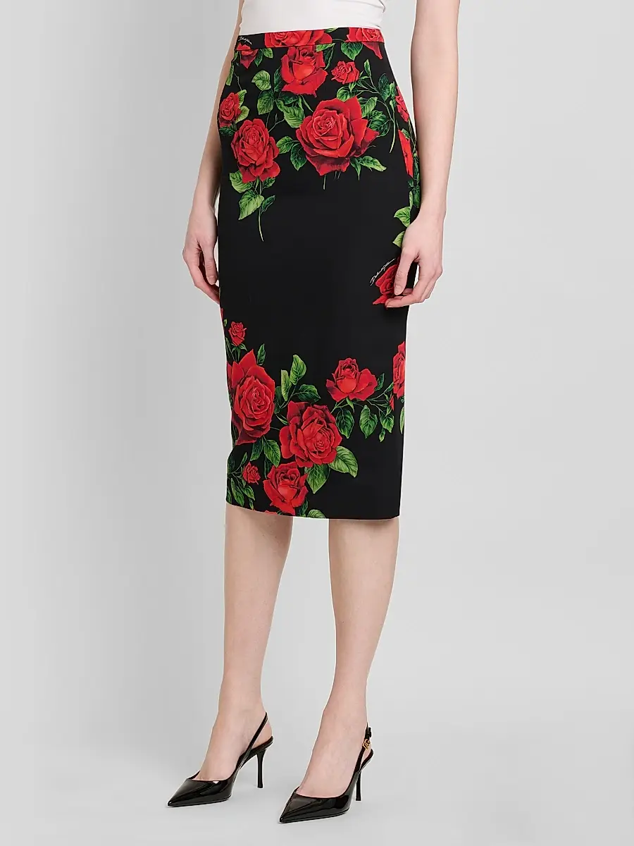 Dolce & Gabbana Women's Floral Stretch-Silk Pencil Midi-Skirt | Thumbnail 4 Dolce & Gabbana Women's Floral Stretch-Silk Pencil Midi-Skirt | Thumbnail 4