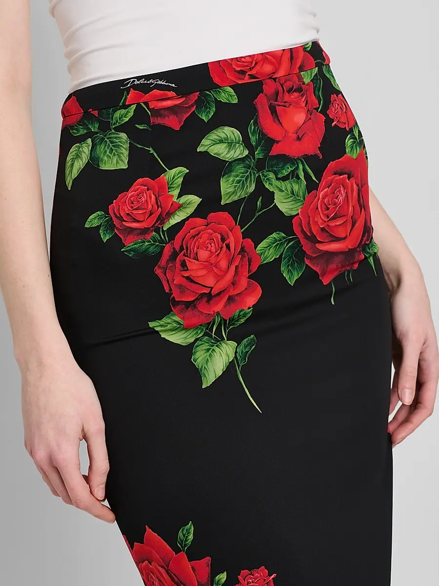 Dolce & Gabbana Women's Floral Stretch-Silk Pencil Midi-Skirt | Thumbnail 5 Dolce & Gabbana Women's Floral Stretch-Silk Pencil Midi-Skirt | Thumbnail 5