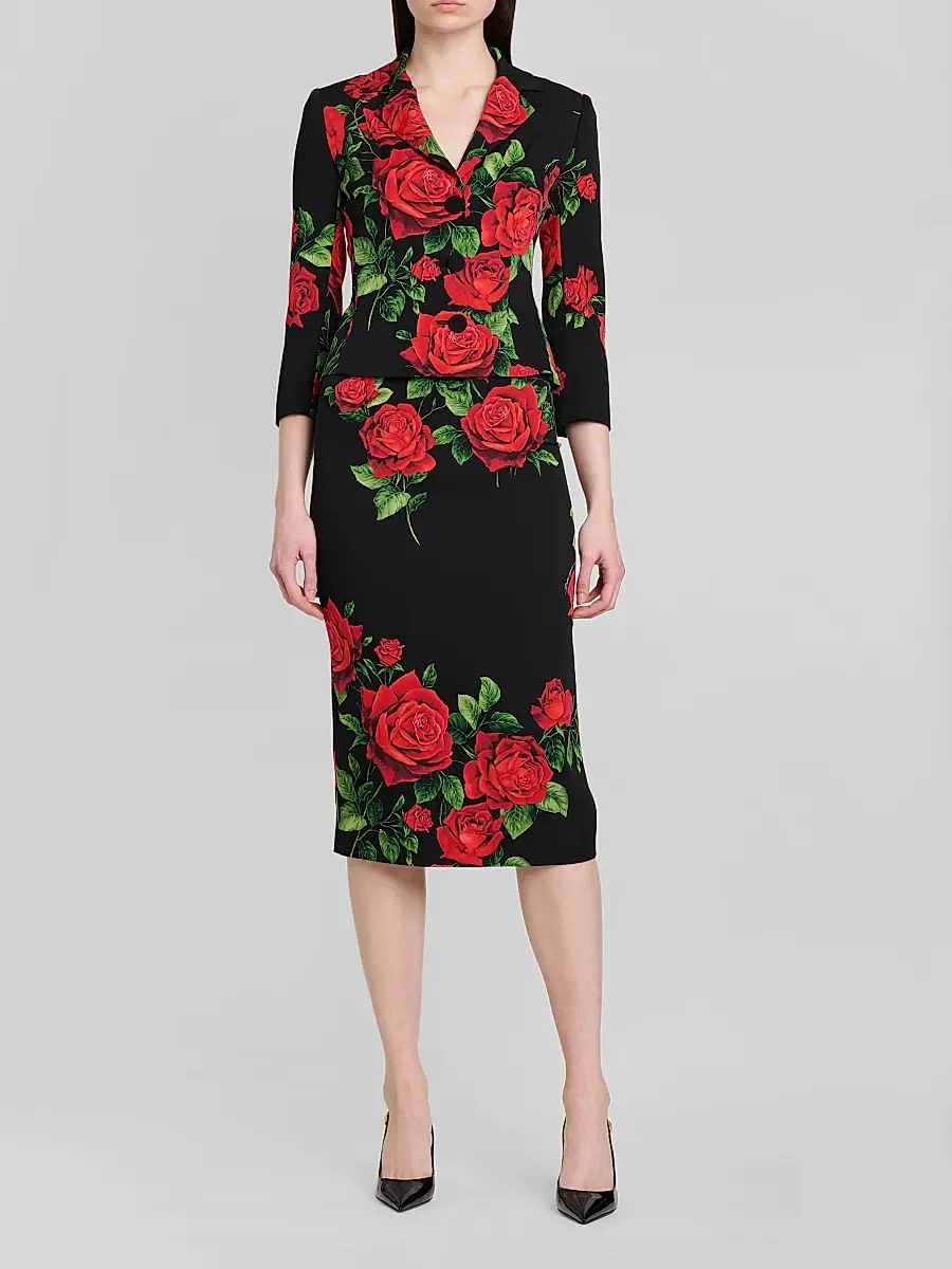 Dolce & Gabbana Women's Floral Stretch-Silk Single-Breasted Jacket | Thumbnail 2 Dolce & Gabbana Women's Floral Stretch-Silk Single-Breasted Jacket | Thumbnail 2