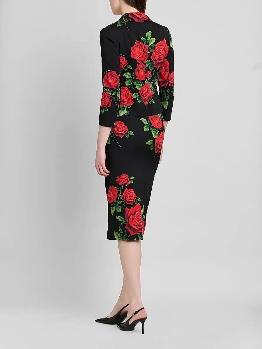 Dolce & Gabbana Women's Floral Stretch-Silk Single-Breasted Jacket | Thumbnail 3 Dolce & Gabbana Women's Floral Stretch-Silk Single-Breasted Jacket | Thumbnail 3