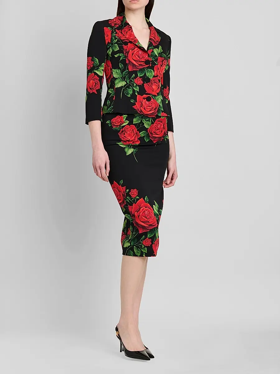 Dolce & Gabbana Women's Floral Stretch-Silk Single-Breasted Jacket | Thumbnail 4 Dolce & Gabbana Women's Floral Stretch-Silk Single-Breasted Jacket | Thumbnail 4