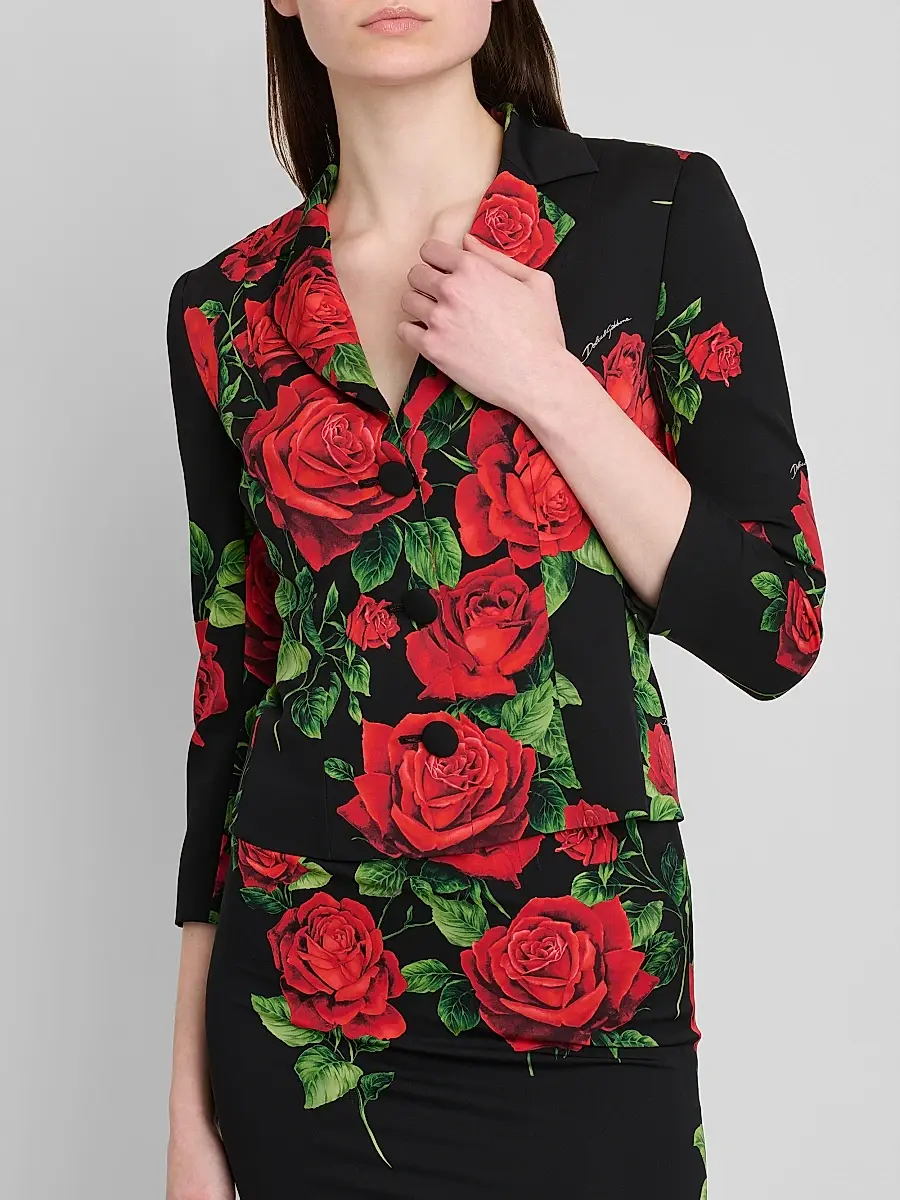 Dolce & Gabbana Women's Floral Stretch-Silk Single-Breasted Jacket | Thumbnail 5 Dolce & Gabbana Women's Floral Stretch-Silk Single-Breasted Jacket | Thumbnail 5