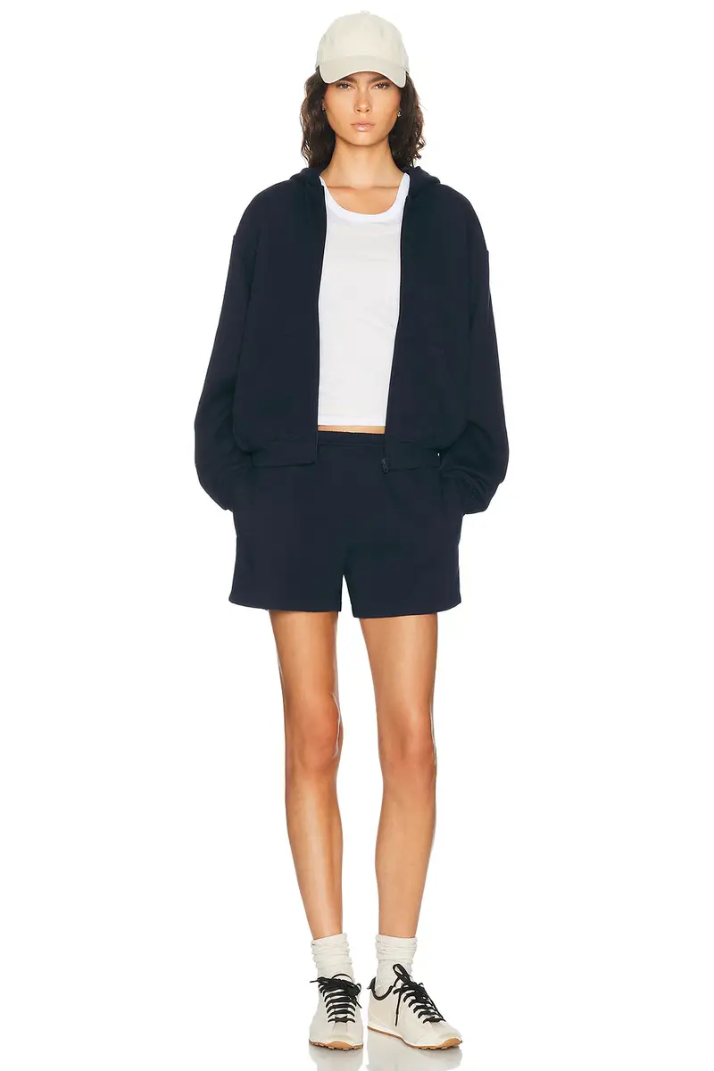 Skims Cotton Fleece Classic Zip-Up Hoodie | Thumbnail 5