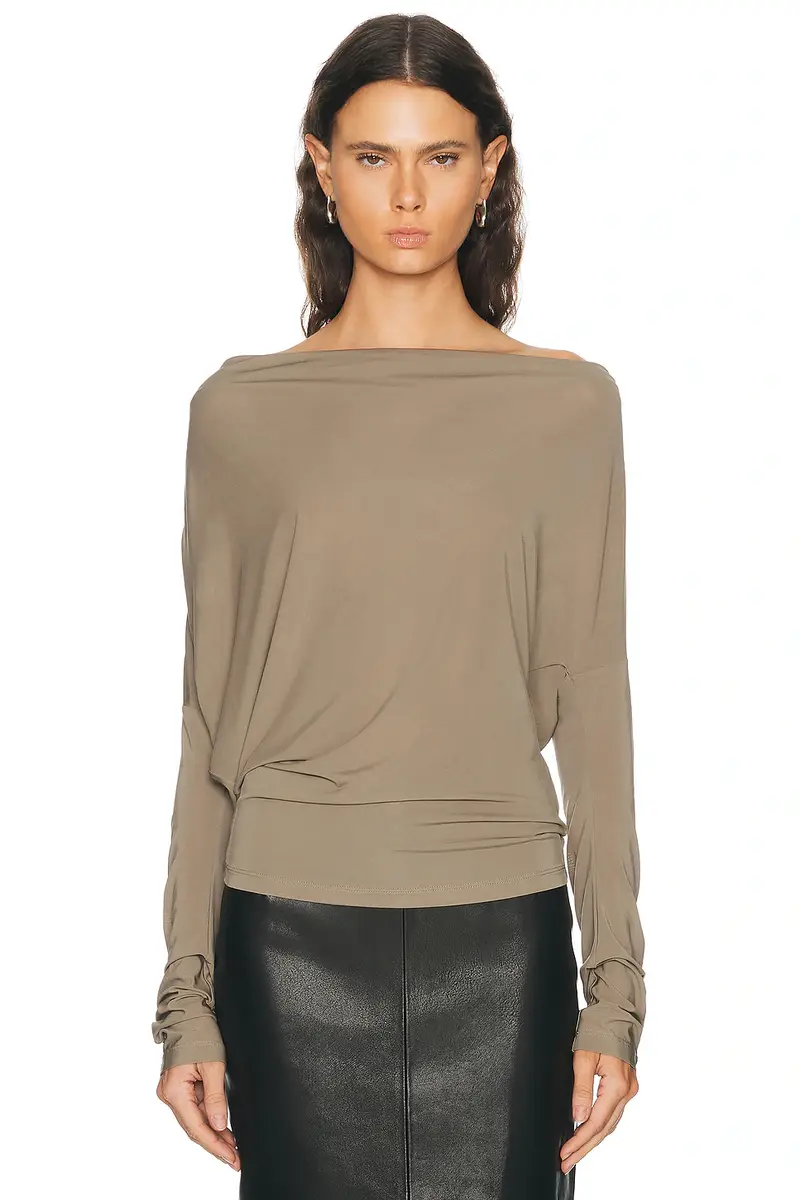 Helmut Lang Cowl Long Sleeve Top | Thumbnail 2 Helmut Lang Cowl Long Sleeve Top | Thumbnail 2