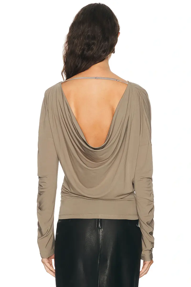 Helmut Lang Cowl Long Sleeve Top | Thumbnail 4 Helmut Lang Cowl Long Sleeve Top | Thumbnail 4