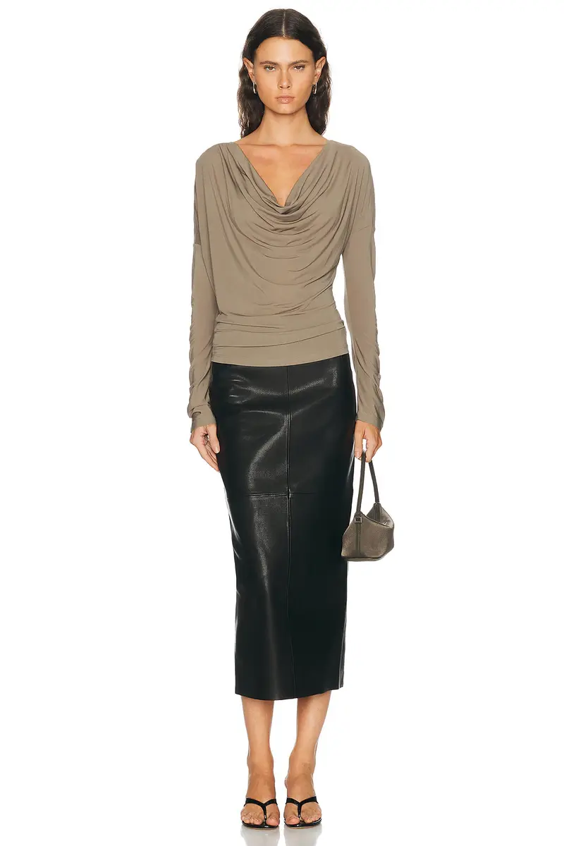 Helmut Lang Cowl Long Sleeve Top | Thumbnail 5 Helmut Lang Cowl Long Sleeve Top | Thumbnail 5