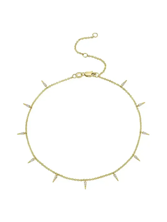 Sydney Evan Small Pave Fringe Anklet