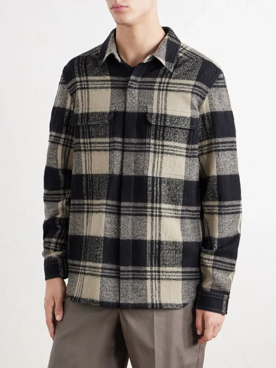 Rick Owens Checked Cotton and Wool-Blend Flannel Overshirt - Men | Thumbnail 3 Rick Owens Checked Cotton and Wool-Blend Flannel Overshirt - Men | Thumbnail 3