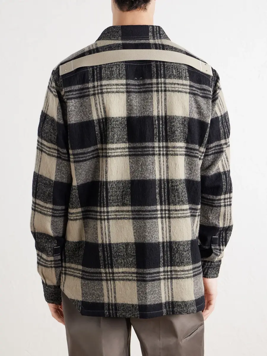 Rick Owens Checked Cotton and Wool-Blend Flannel Overshirt - Men | Thumbnail 4 Rick Owens Checked Cotton and Wool-Blend Flannel Overshirt - Men | Thumbnail 4