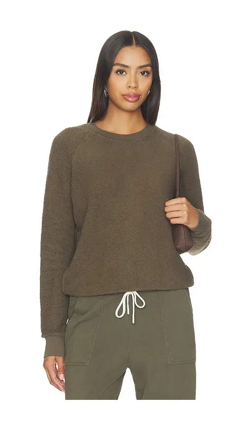 perfectwhitetee Ziggy Inside Out Fleece Long Sleeve Shrunken Crewneck Sweatshirt | Image 1 perfectwhitetee Ziggy Inside Out Fleece Long Sleeve Shrunken Crewneck Sweatshirt | Image 1