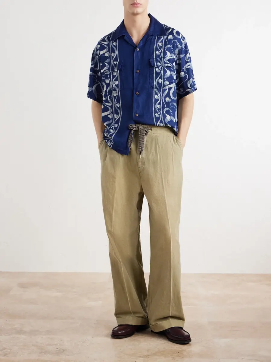 KAPITAL Easy Straight-Leg Pleated Cotton-Canvas Trousers - Men | Thumbnail 2 KAPITAL Easy Straight-Leg Pleated Cotton-Canvas Trousers - Men | Thumbnail 2