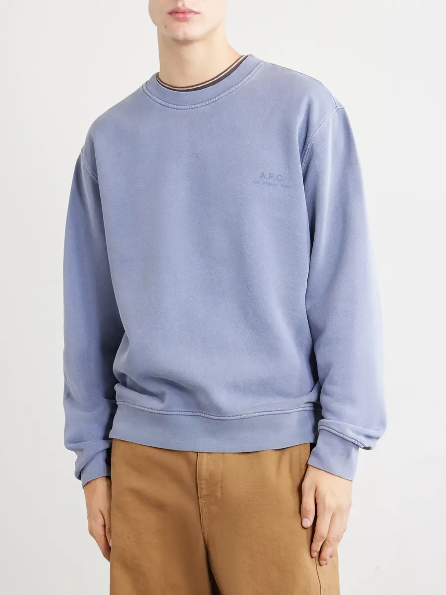 A.P.C. Fernando Logo-Print Cotton-Jersey Sweatshirt - Men | Thumbnail 3 A.P.C. Fernando Logo-Print Cotton-Jersey Sweatshirt - Men | Thumbnail 3