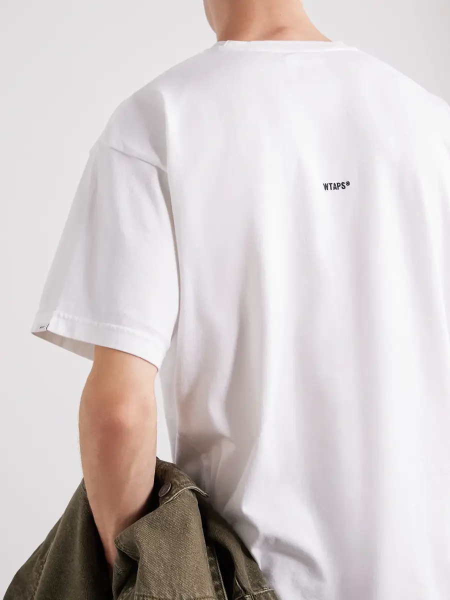 WTAPS Sign-YD Cotton-Jersey T-Shirt - Men | Thumbnail 3