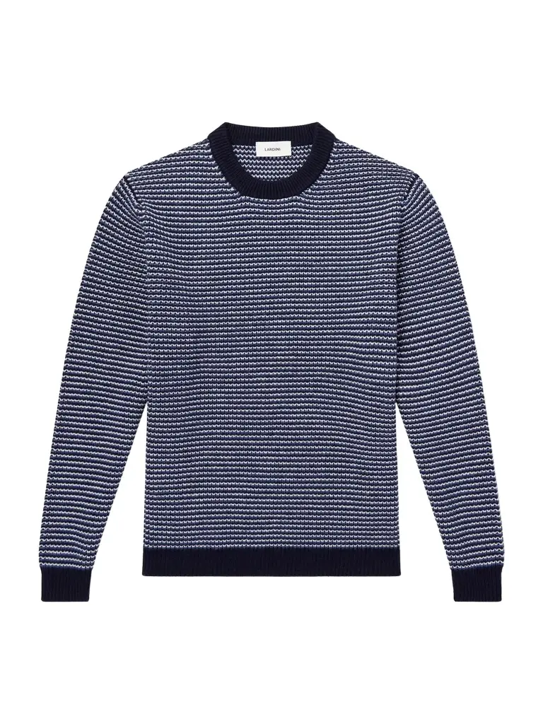 Lardini Striped Wool and Cashmere-Blend Sweater - Men | Image 1 Lardini Striped Wool and Cashmere-Blend Sweater - Men | Image 1