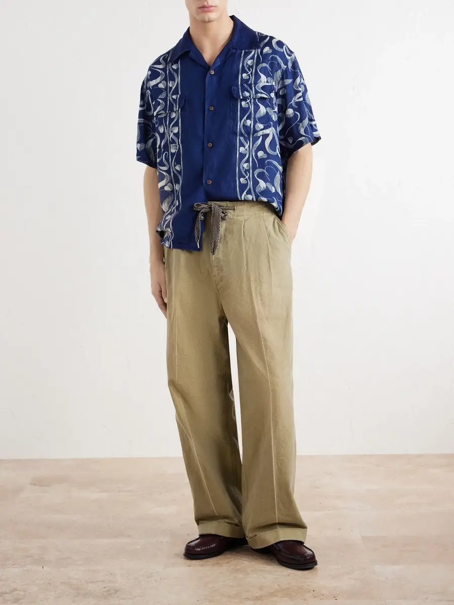KAPITAL Okura Camp-Collar Printed Linen Shirt - Men | Thumbnail 2 KAPITAL Okura Camp-Collar Printed Linen Shirt - Men | Thumbnail 2