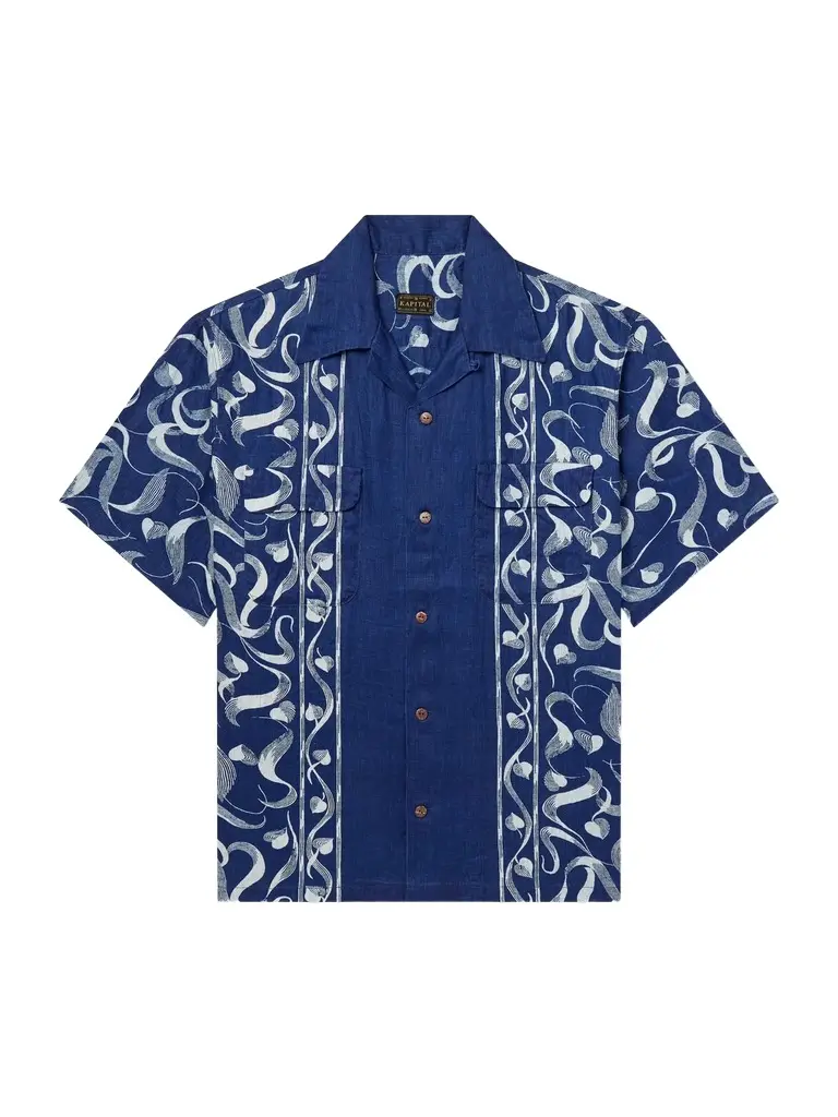 KAPITAL Okura Camp-Collar Printed Linen Shirt - Men | Image 1 KAPITAL Okura Camp-Collar Printed Linen Shirt - Men | Image 1