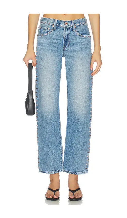 Pistola Lexi Mid Rise Bowed Straight Leg Jeans | Image 1 Pistola Lexi Mid Rise Bowed Straight Leg Jeans | Image 1