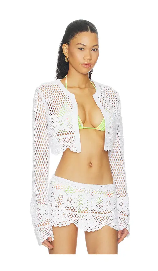 Skims Crochet Swim Cropped Cardigan | Thumbnail 2 Skims Crochet Swim Cropped Cardigan | Thumbnail 2