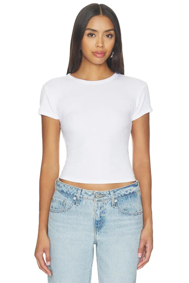 Maci Recycled Cotton Rib Crew Neck Tee Maci Recycled Cotton Rib Crew Neck Tee