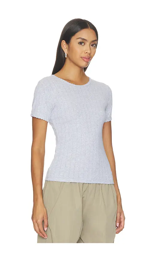 LESET Pointelle Slim Fit Tee | Thumbnail 2