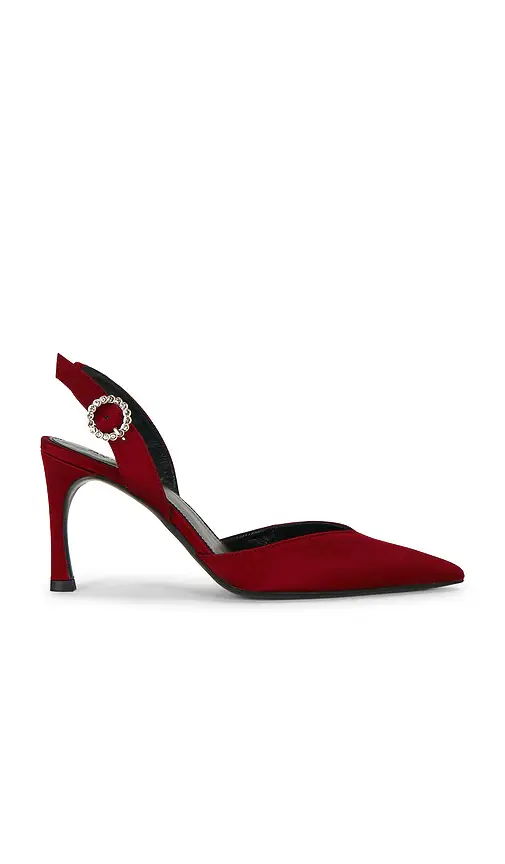 ROTATE Slingback High Heel Satin Pump | Image 1 ROTATE Slingback High Heel Satin Pump | Image 1