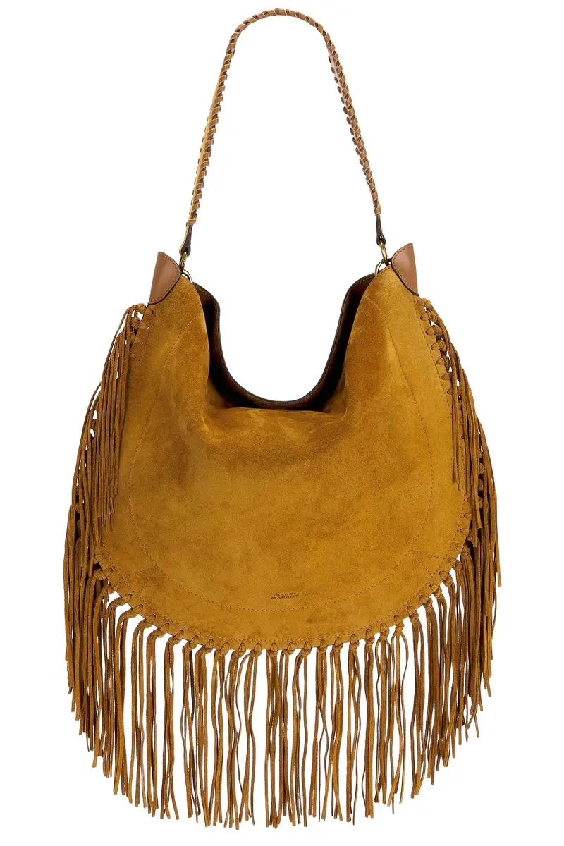 Isabel Marant Oskan Hobo Soft Zip With Fringe