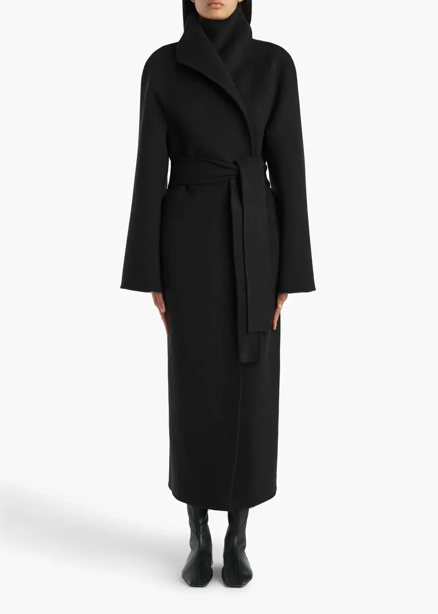 Khaite Romare Coat In Charcoal | Thumbnail 2