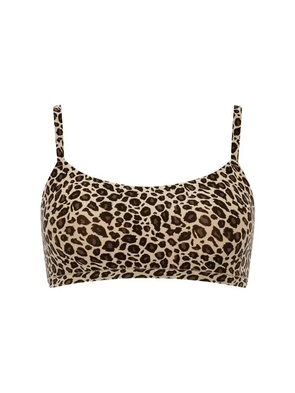 Leopard-Print Soft Stretch Padded Bralette Leopard-Print Soft Stretch Padded Bralette