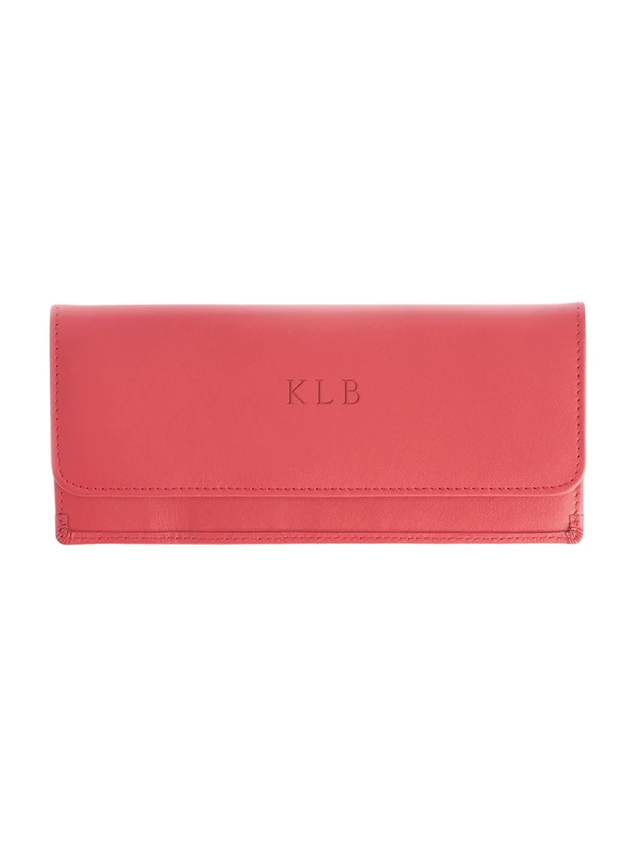 Royce New York Monogrammed RFID Blocking Leather Clutch Wallet, Personalized