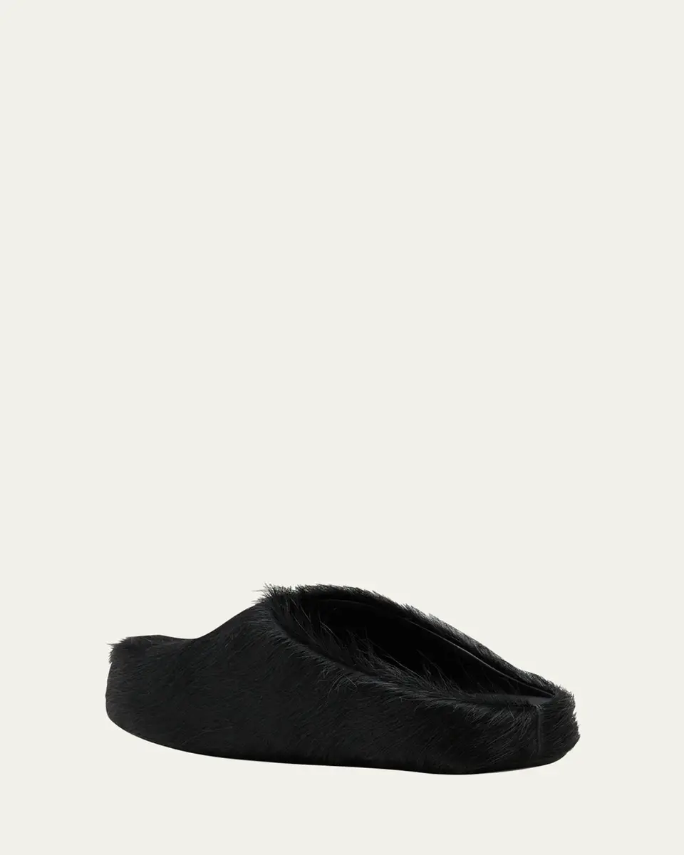 Marni Men's Fussbett Calf Hair Sabot Mules | Thumbnail 4 Marni Men's Fussbett Calf Hair Sabot Mules | Thumbnail 4