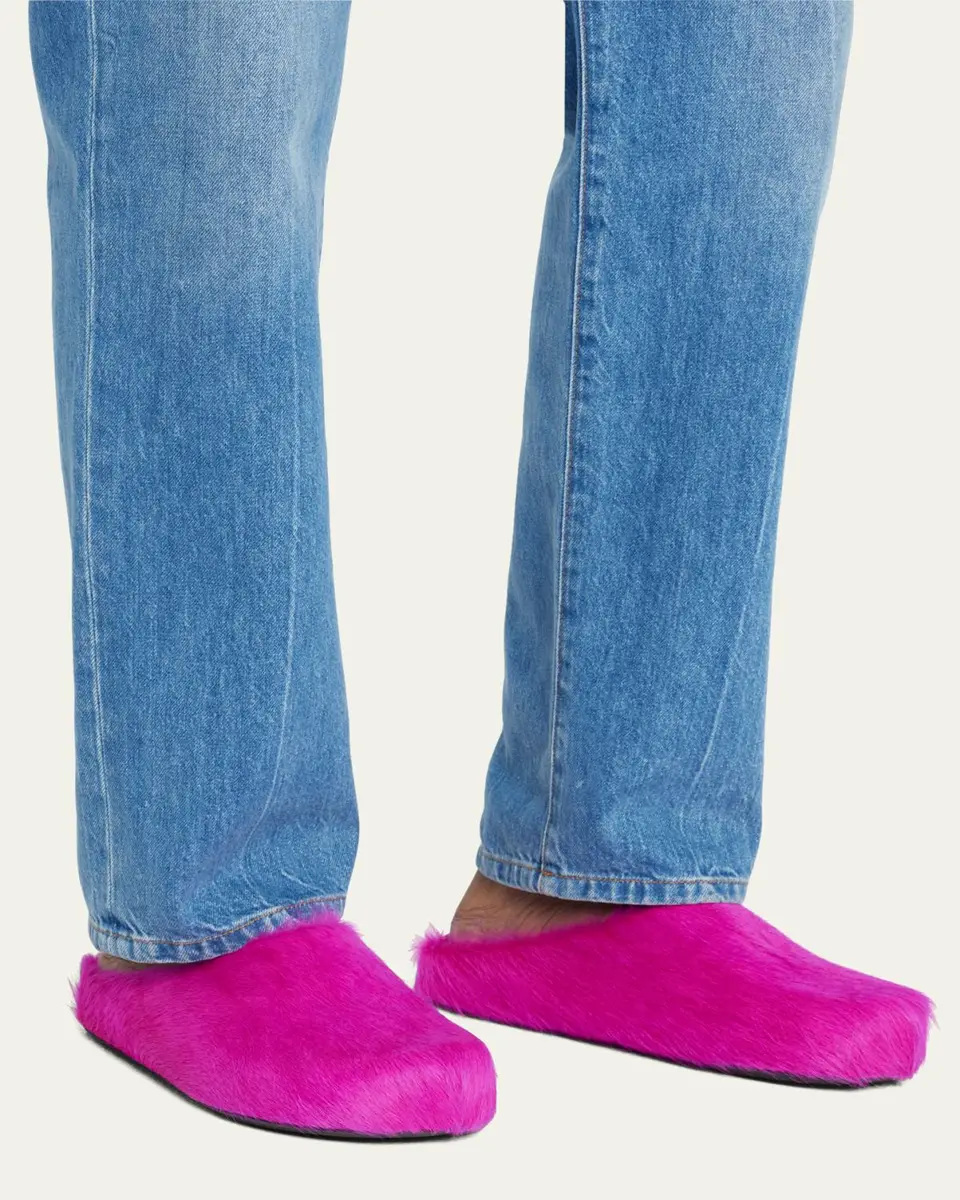 Marni Men's Fussbett Calf Hair Sabot Mules | Thumbnail 6 Marni Men's Fussbett Calf Hair Sabot Mules | Thumbnail 6