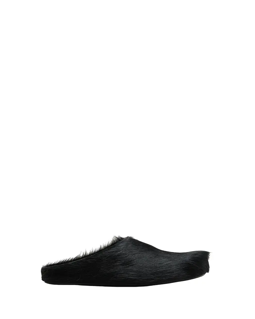 Marni Men's Fussbett Calf Hair Sabot Mules | Image 1 Marni Men's Fussbett Calf Hair Sabot Mules | Image 1