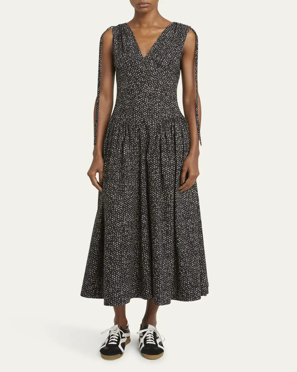Proenza Schouler White Label Clayton Printed Poplin Drop-Waist Dress | Thumbnail 2 Proenza Schouler White Label Clayton Printed Poplin Drop-Waist Dress | Thumbnail 2