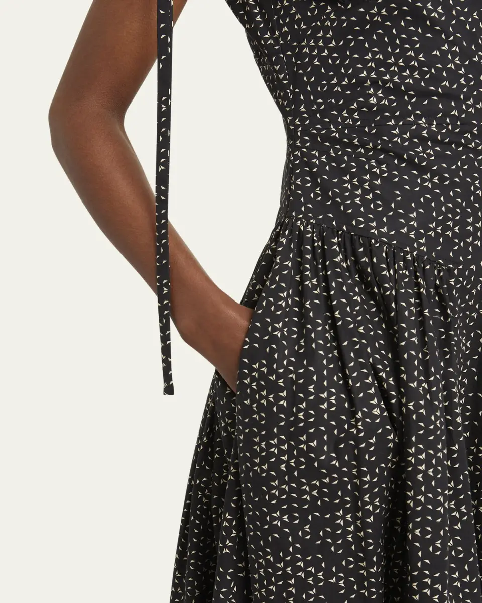 Proenza Schouler White Label Clayton Printed Poplin Drop-Waist Dress | Thumbnail 5 Proenza Schouler White Label Clayton Printed Poplin Drop-Waist Dress | Thumbnail 5