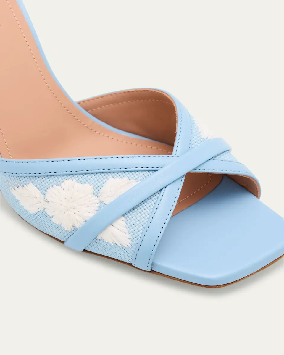 Malone Souliers Perla Raffia Leather Stiletto Slide Sandals | Thumbnail 5 Malone Souliers Perla Raffia Leather Stiletto Slide Sandals | Thumbnail 5