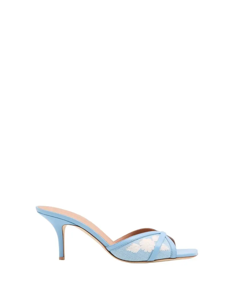 Malone Souliers Perla Raffia Leather Stiletto Slide Sandals | Image 1 Malone Souliers Perla Raffia Leather Stiletto Slide Sandals | Image 1