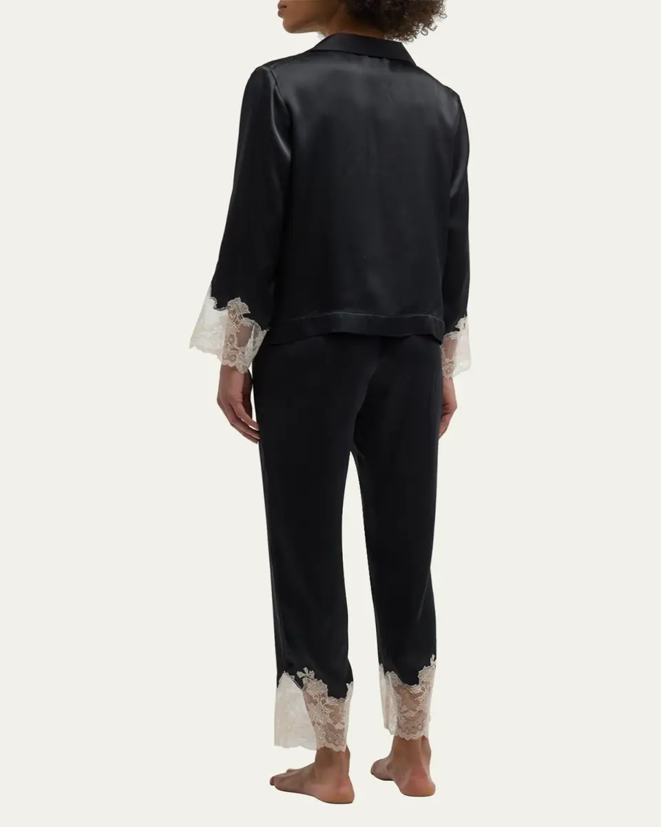 Josie Natori Lolita Cropped Lace-Trim Charmeuse Pajama Set | Thumbnail 7 Josie Natori Lolita Cropped Lace-Trim Charmeuse Pajama Set | Thumbnail 7