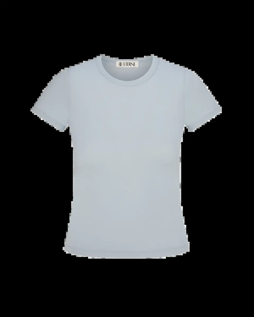 ÉTERNE Fitted Crewneck Short-Sleeve T-Shirt | Thumbnail 2 ÉTERNE Fitted Crewneck Short-Sleeve T-Shirt | Thumbnail 2