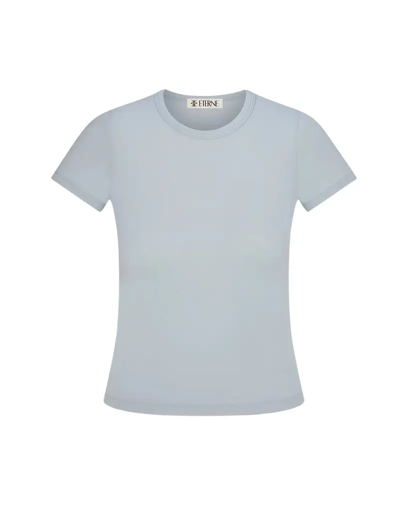 ÉTERNE Fitted Crewneck Short-Sleeve T-Shirt | Image 1 ÉTERNE Fitted Crewneck Short-Sleeve T-Shirt | Image 1