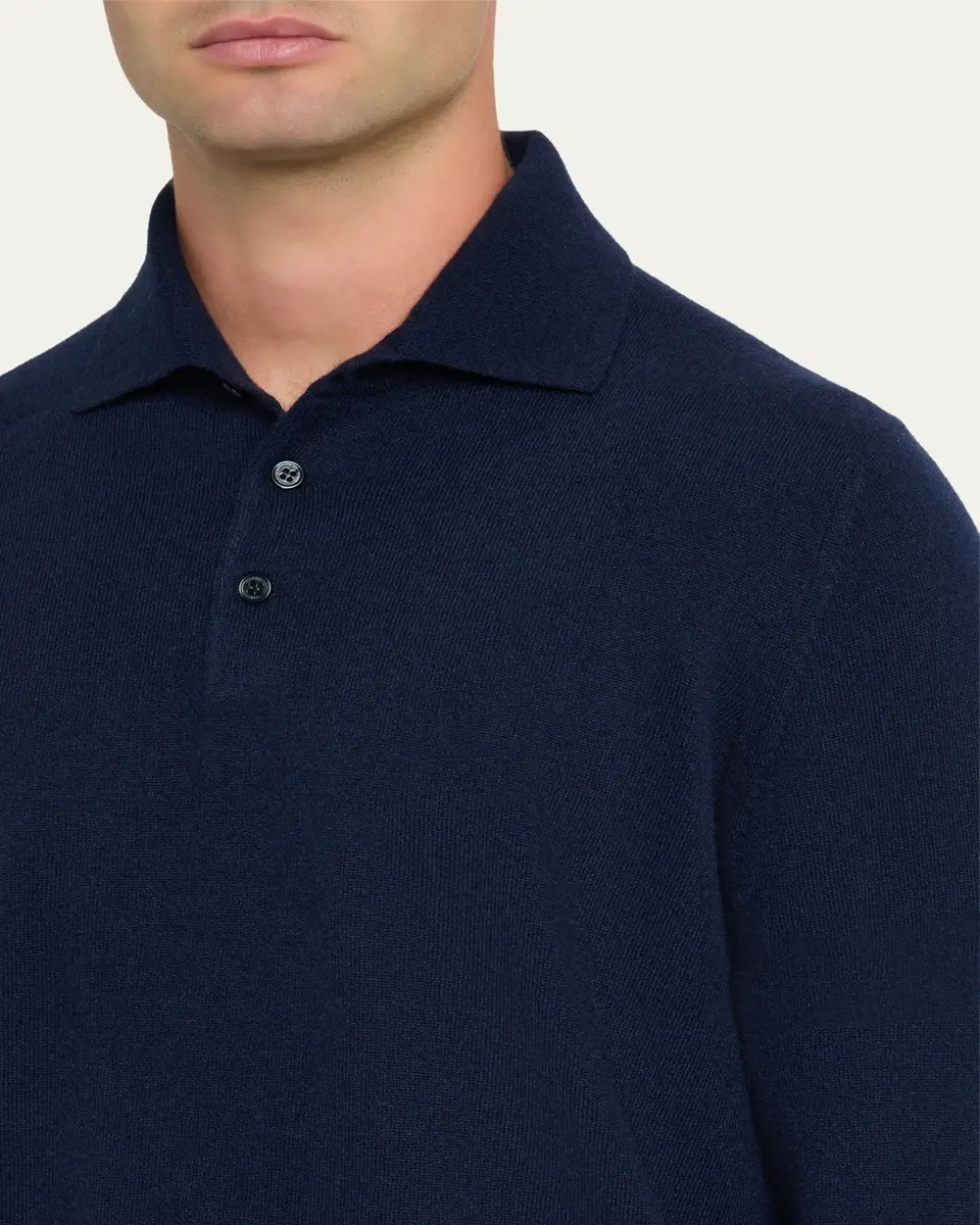 Brunello Cucinelli Men's Premium Cashmere Polo Sweater | Thumbnail 13 Brunello Cucinelli Men's Premium Cashmere Polo Sweater | Thumbnail 13