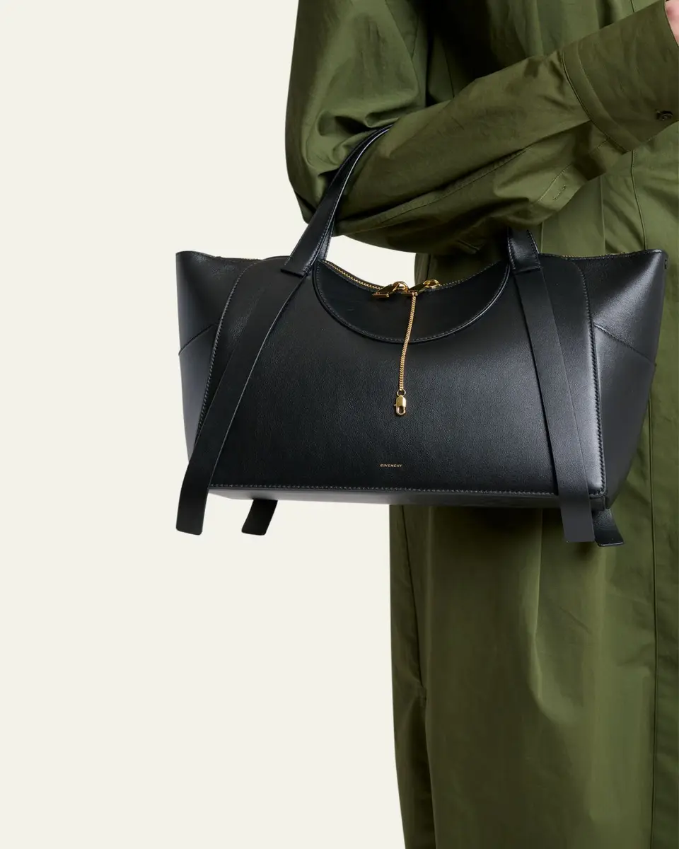 Givenchy Facet Small Chain-Embellished Leather Top-Handle Bag | Thumbnail 2 Givenchy Facet Small Chain-Embellished Leather Top-Handle Bag | Thumbnail 2