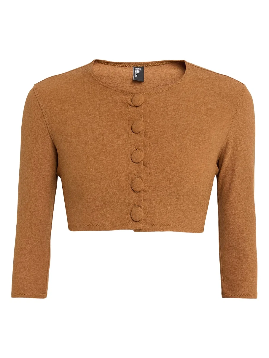 Crepe Cropped Cardigan
