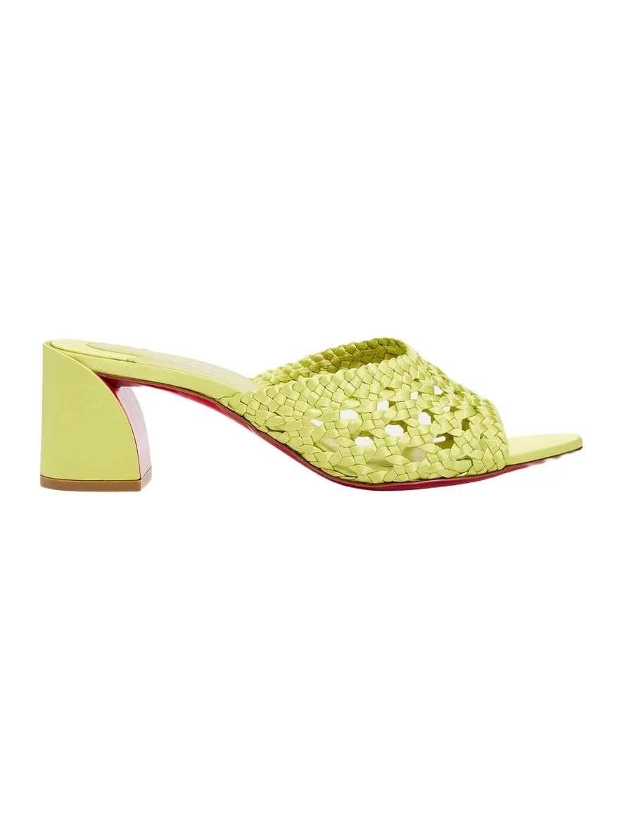 Christian Louboutin 85mm Jane Woven Silk Mule Sandals