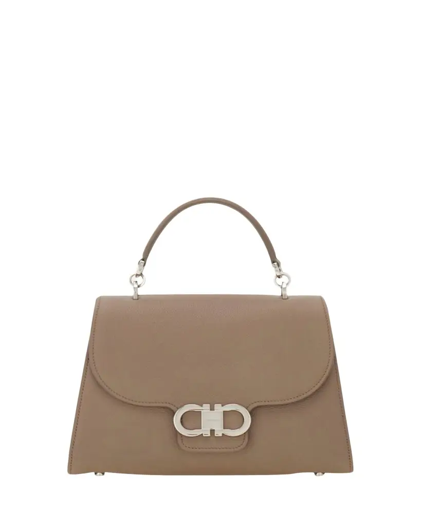 Ferragamo Double Gancio Leather Top-Handle Bag