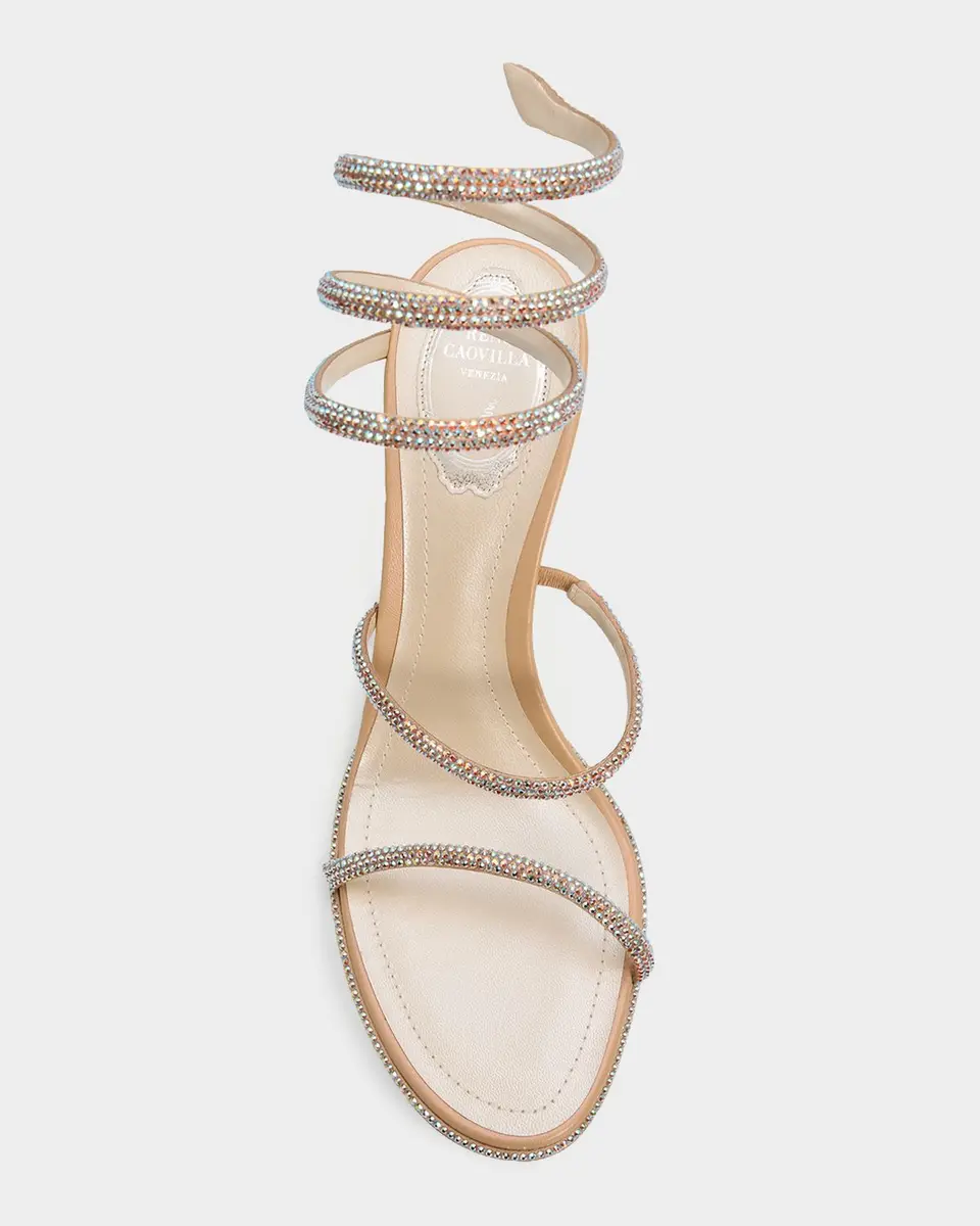 René Caovilla 80mm Cleo Embellished Leather Snake-Wrap Sandals | Thumbnail 4 René Caovilla 80mm Cleo Embellished Leather Snake-Wrap Sandals | Thumbnail 4