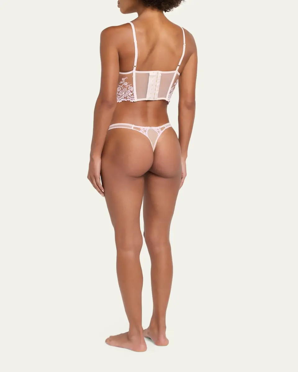 Kiki de Montparnasse Juliette Embroidered Low-Rise Lace Thong | Thumbnail 3 Kiki de Montparnasse Juliette Embroidered Low-Rise Lace Thong | Thumbnail 3