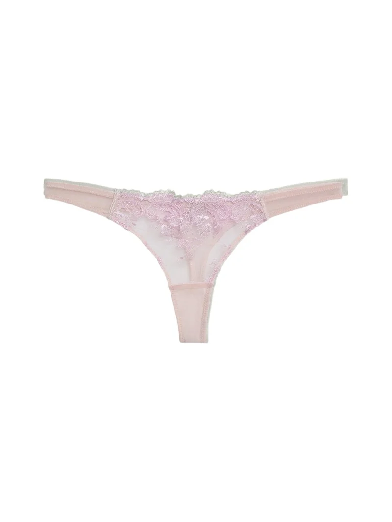 Kiki de Montparnasse Juliette Embroidered Low-Rise Lace Thong