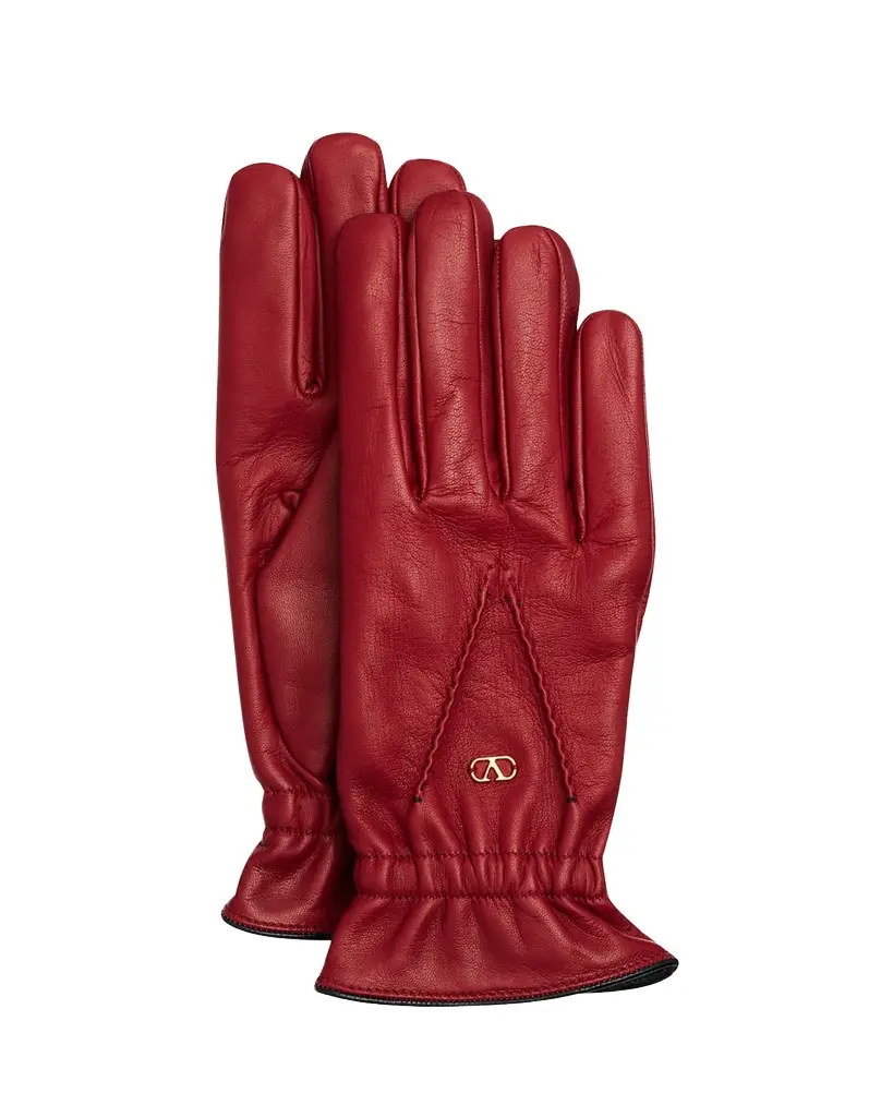 Valentino Garavani VLogo Signature Leather Gloves | Image 1 Valentino Garavani VLogo Signature Leather Gloves | Image 1