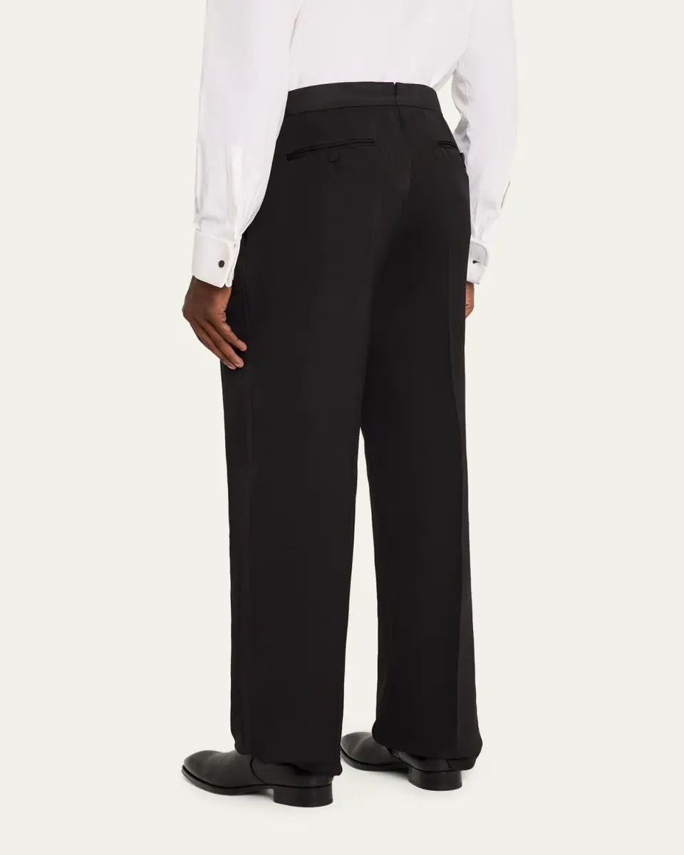 Tom Ford Men's Straight-Leg Double-Pleated Trousers | Thumbnail 3 Tom Ford Men's Straight-Leg Double-Pleated Trousers | Thumbnail 3