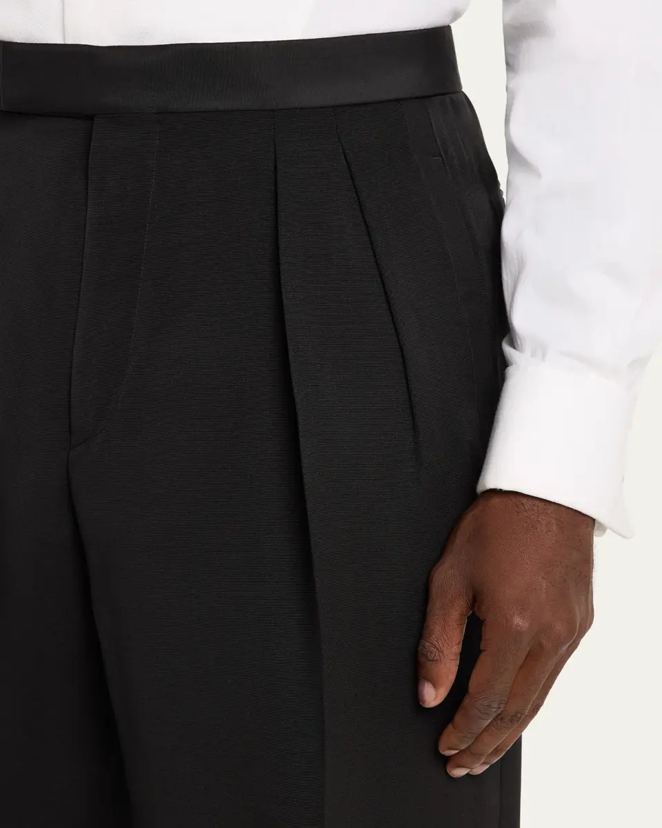 Tom Ford Men's Straight-Leg Double-Pleated Trousers | Thumbnail 5 Tom Ford Men's Straight-Leg Double-Pleated Trousers | Thumbnail 5